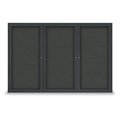 United Visual Products 30"x36" 1-Door Enclosed Outdoor Letterboard, Grey Felt/Black Alum UV1166DSD3036-BLACK-GREY